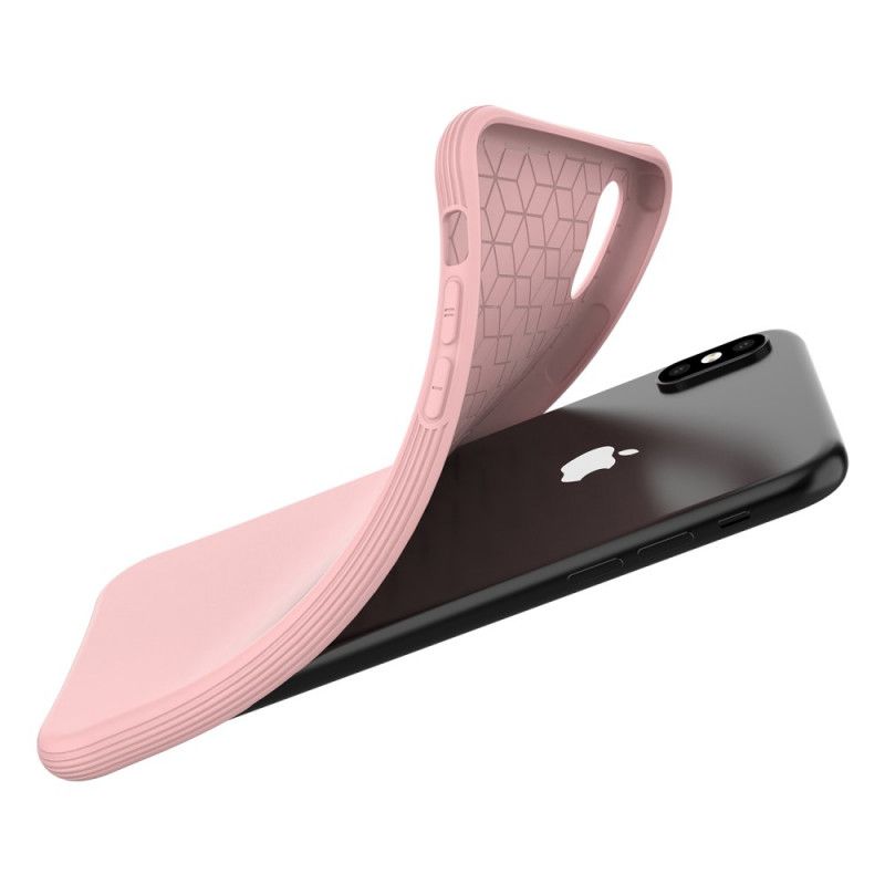 Hülle iPhone XS Max Pink Flexibles Mattes Silikon