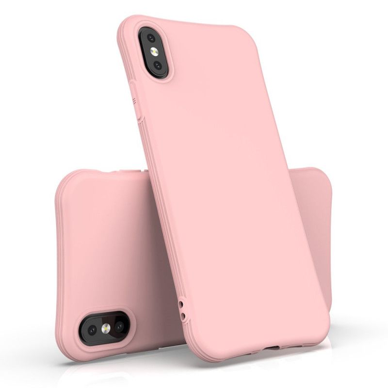 Hülle iPhone XS Max Pink Flexibles Mattes Silikon