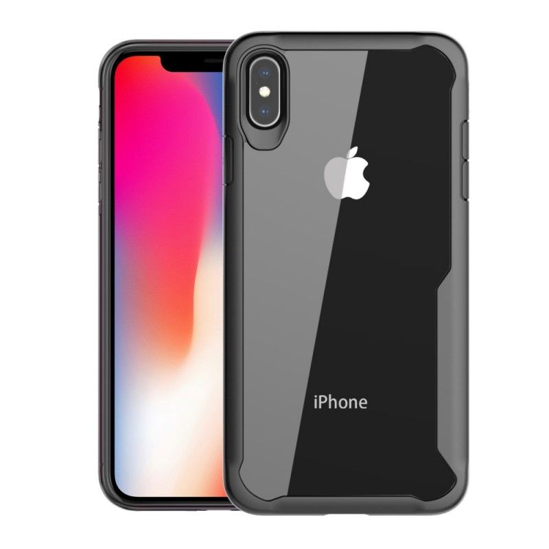 Hülle iPhone XS Max Schwarz Abgeschrägter Kantenhybrid