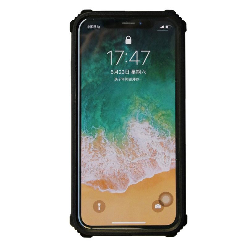 Hülle iPhone XS Max Schwarz Abnehmbar Mit Abnehmbarer Halterung