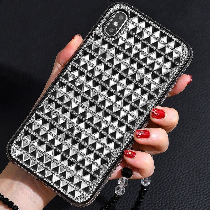 Hülle iPhone XS Max Schwarz Diamantdreiecke