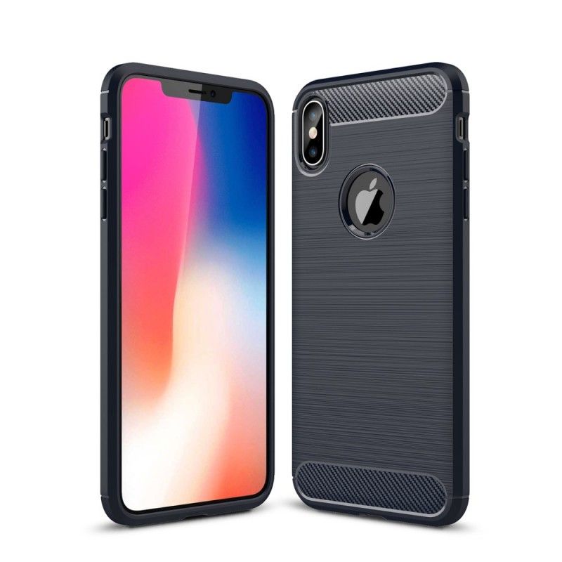 Hülle iPhone XS Max Schwarz Gebürstete Kohlefaser