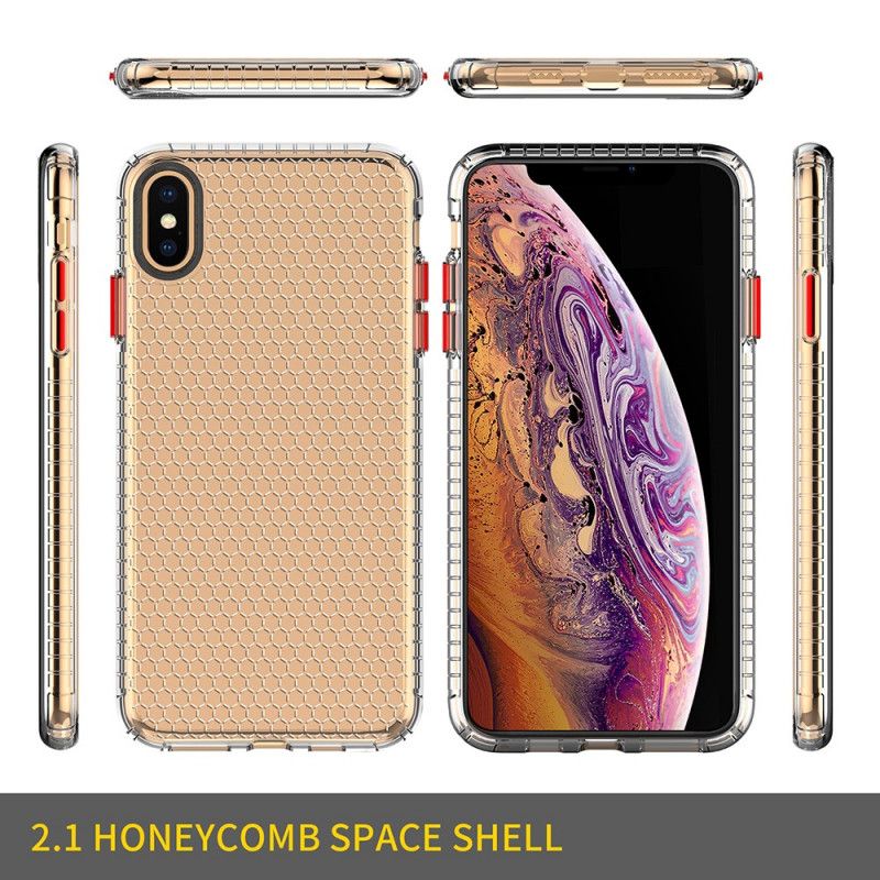 Hülle iPhone XS Max Schwarz Handyhülle Design Wabenstil