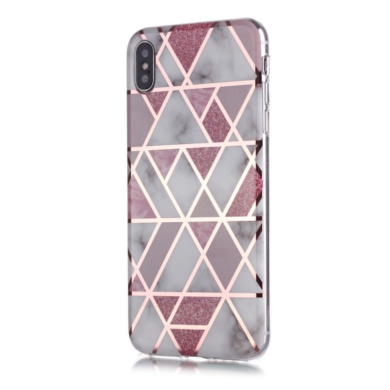 Hülle iPhone XS Max Schwarz Handyhülle Marmorgeometriedesign