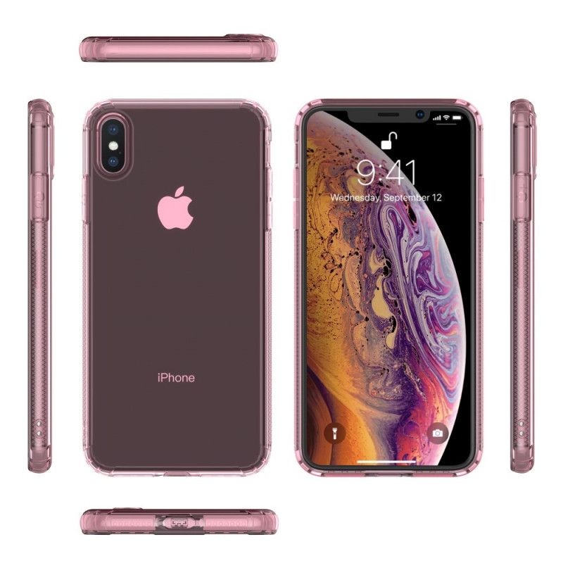 Hülle iPhone XS Max Schwarz Handyhülle Transparente Leeu-Schutzkissen