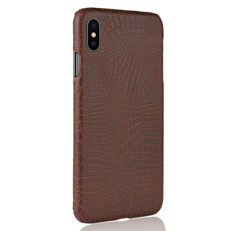 Hülle iPhone XS Max Schwarz Krokodilhauteffekt