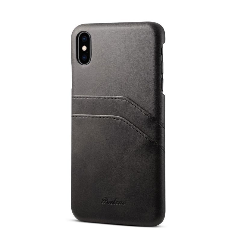 Hülle iPhone XS Max Schwarz Peelcas-Kartenhalter