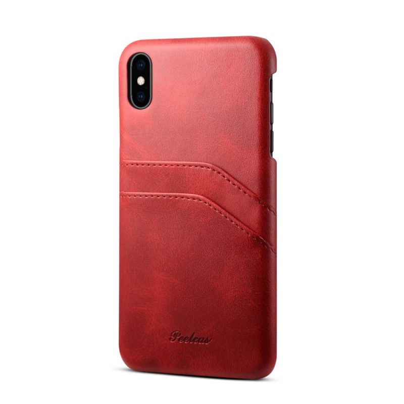 Hülle iPhone XS Max Schwarz Peelcas-Kartenhalter