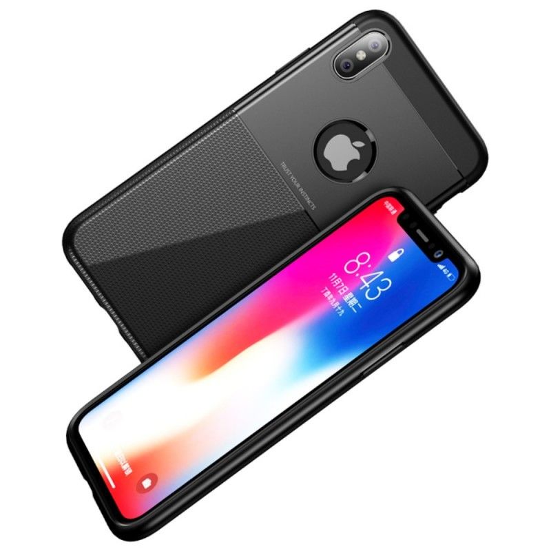 Hülle iPhone XS Max Schwarz Rutschfestes Hybrid-Ipaky