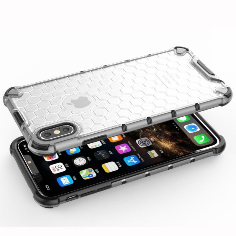 Hülle iPhone XS Max Schwarz Wabenstil
