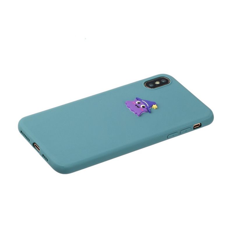 Hülle iPhone XS Max Weiß Silikonspaß-Tierlogo