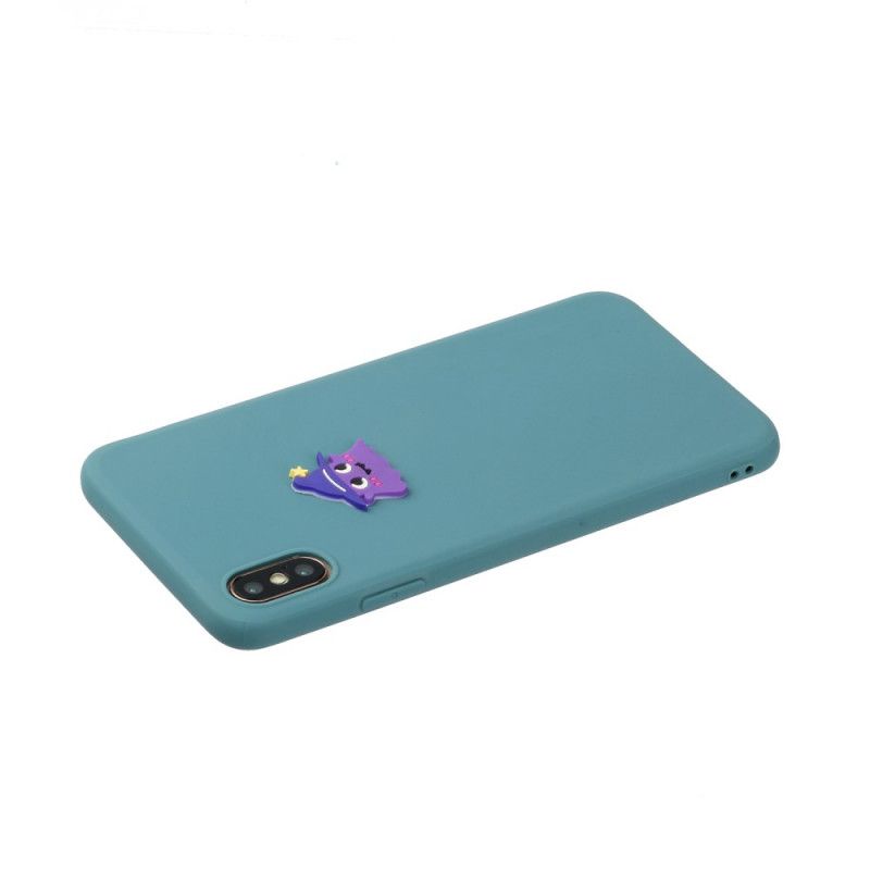 Hülle iPhone XS Max Weiß Silikonspaß-Tierlogo