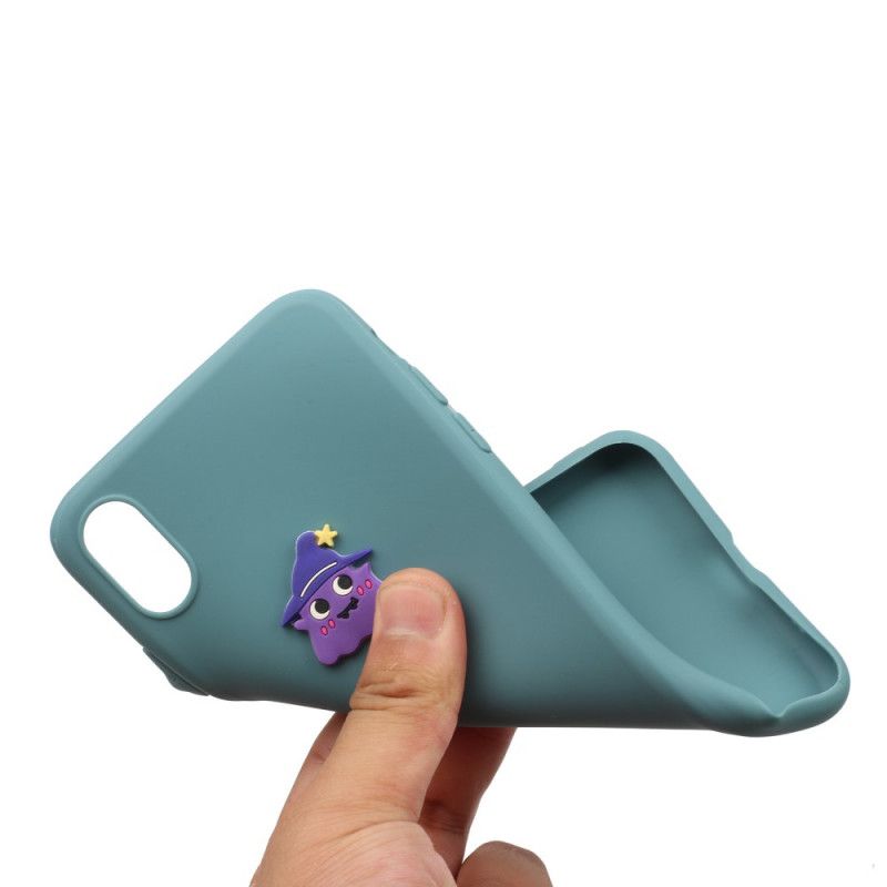 Hülle iPhone XS Max Weiß Silikonspaß-Tierlogo