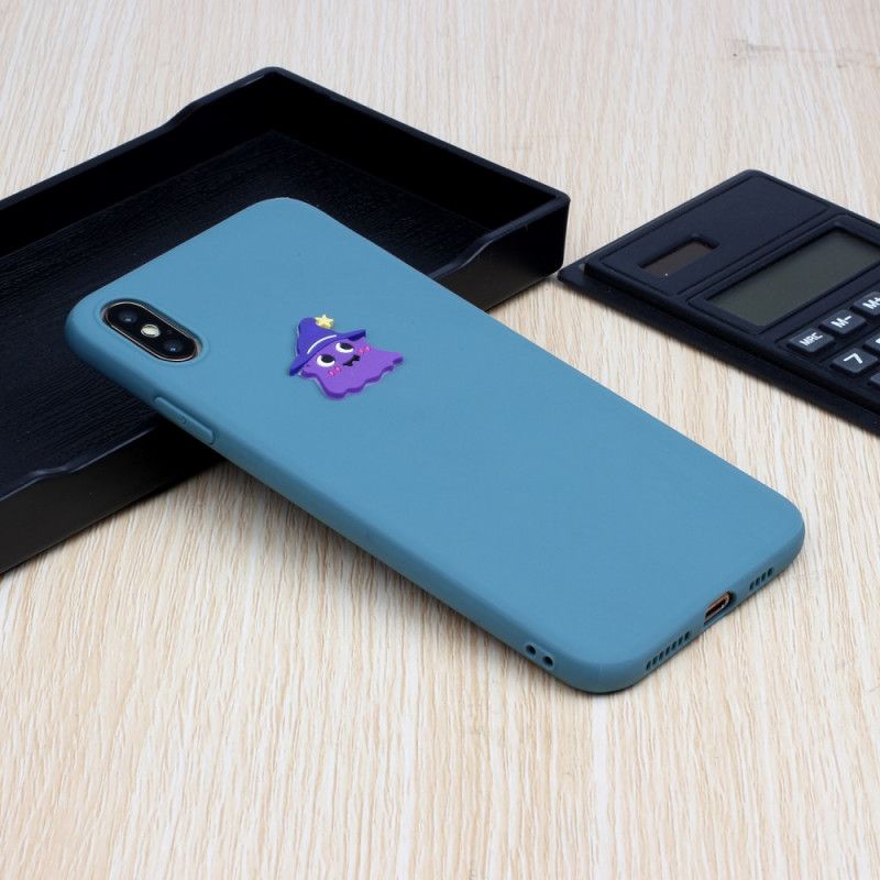 Hülle iPhone XS Max Weiß Silikonspaß-Tierlogo