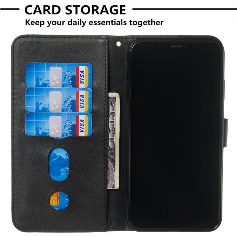 Lederhüllen iPhone XS Max Schwarz Vintage Geldbörse