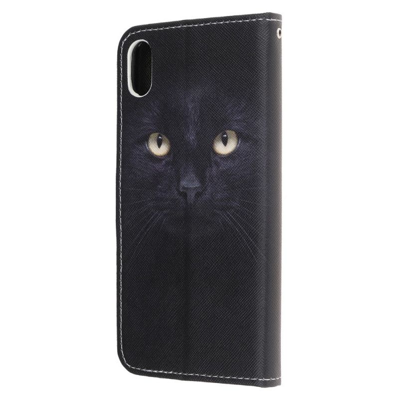 Lederhüllen iPhone XS Max Schwarze Katzenaugen Mit Tanga