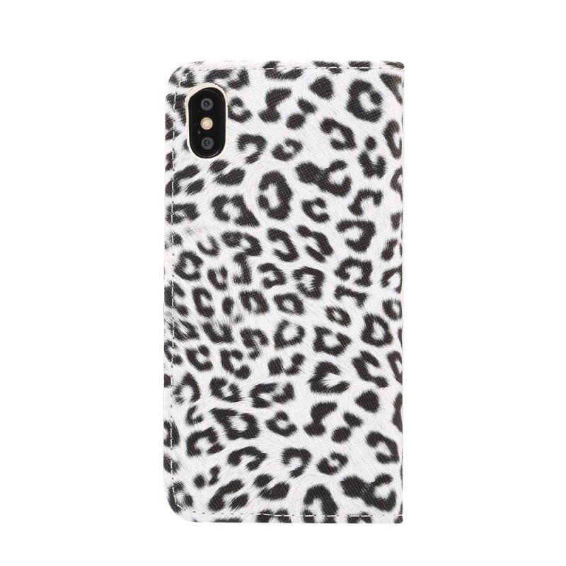 Lederhüllen iPhone XS Max Weiß Luxusleopard