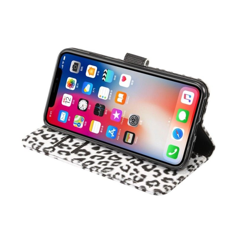 Lederhüllen iPhone XS Max Weiß Luxusleopard