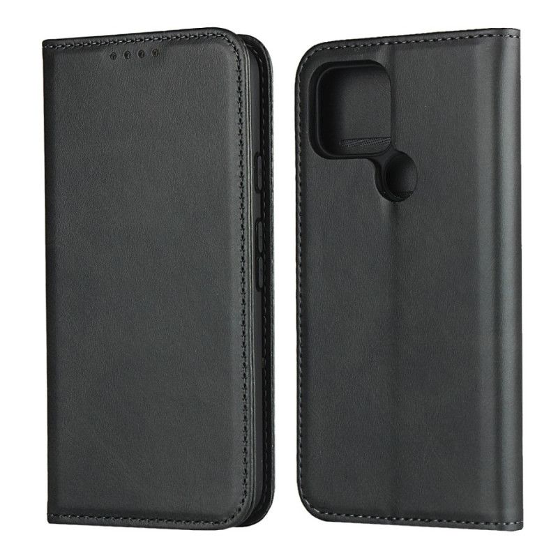 Flip Case Google Pixel 5 Schwarz Gespaltenes Leder