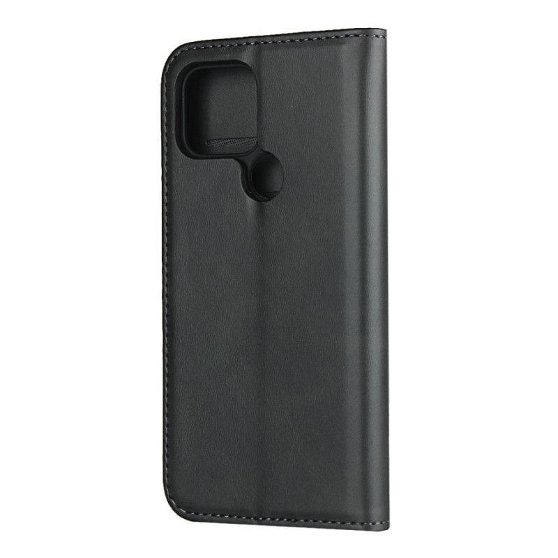 Flip Case Google Pixel 5 Schwarz Gespaltenes Leder