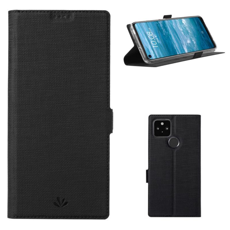 Flip Case Google Pixel 5 Schwarz Texturiertes Vili Dmx