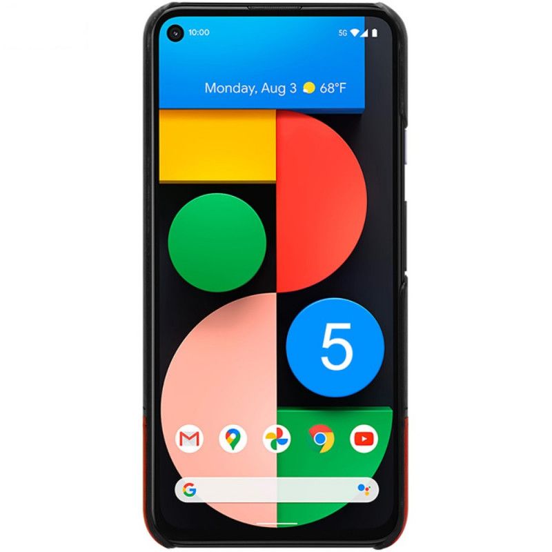 Hülle Google Pixel 5 Schwarz Ledereffekt Der Imak Ruiyi-Serie