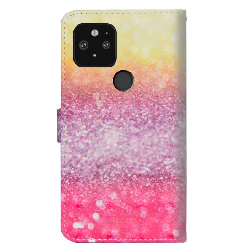 Lederhüllen Google Pixel 5 Gradient Magenta Glitter