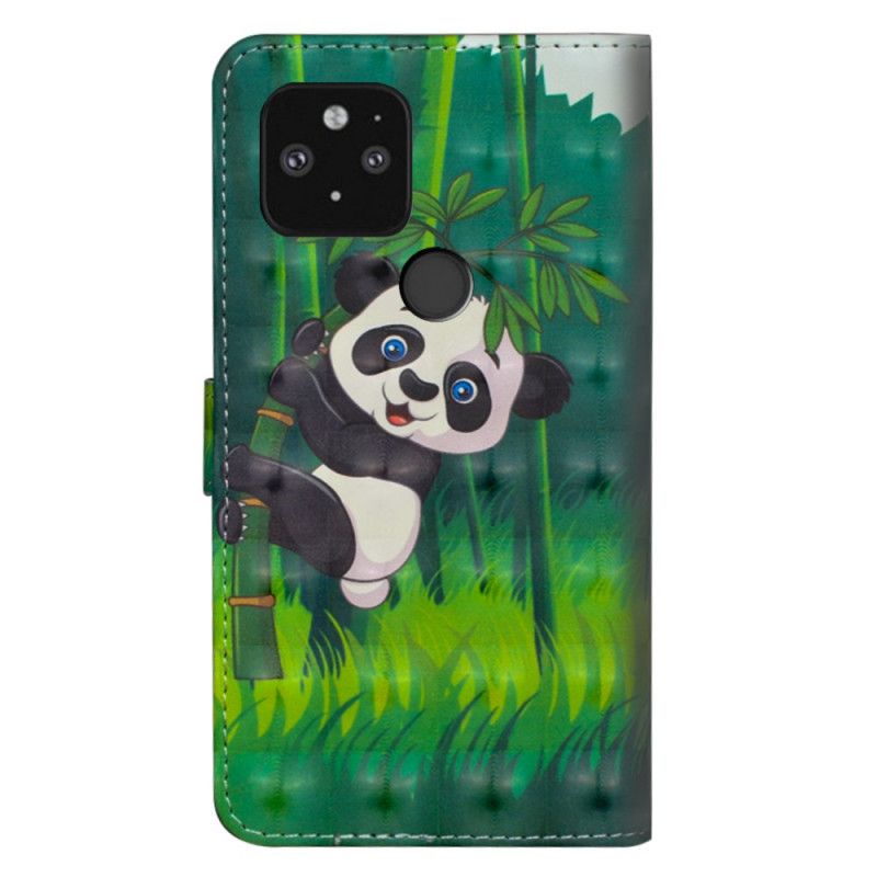 Lederhüllen Google Pixel 5 Handyhülle Panda Und Bambus