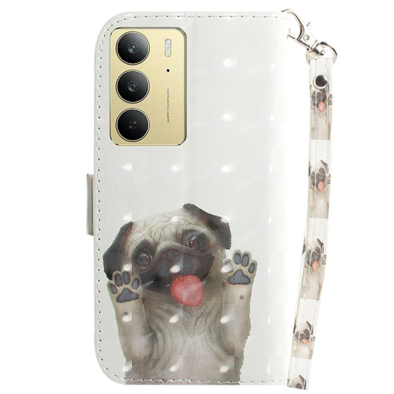 Lederhüllen Für Realme C75 Mops Schlüsselband