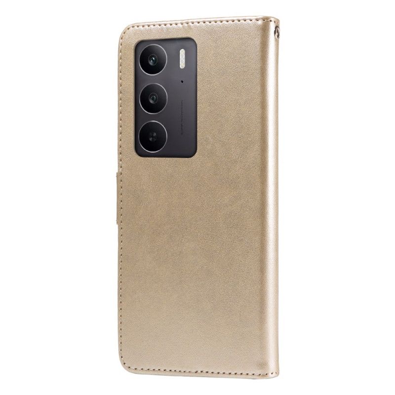 Lederhüllen Für Realme C75 Schmetterlinge Und Blumen