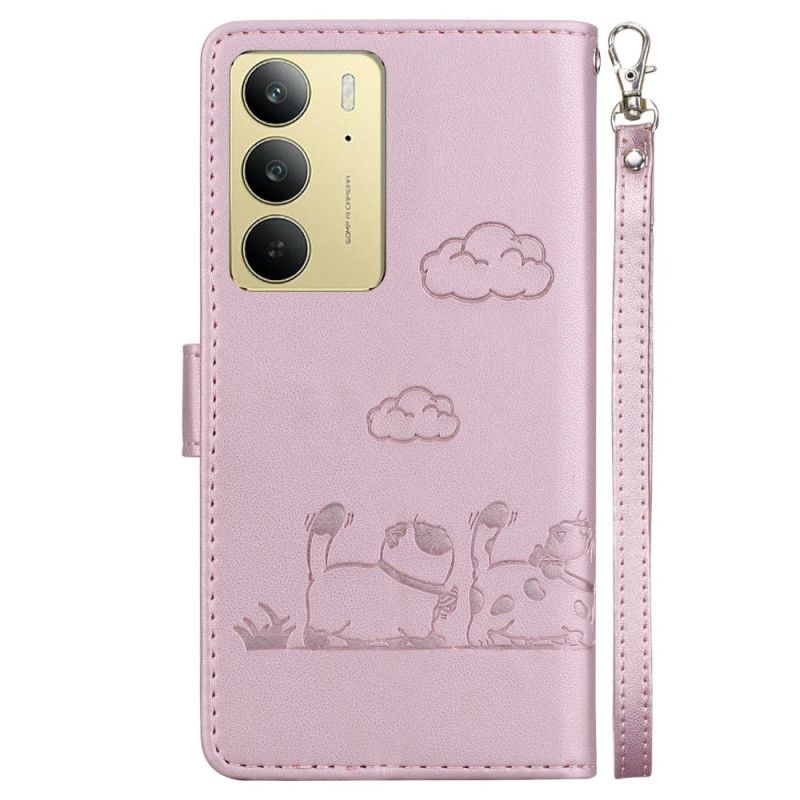 Lederhüllen Realme C75 Handyhülle Rfid-schutz Mit Katzenmotiv