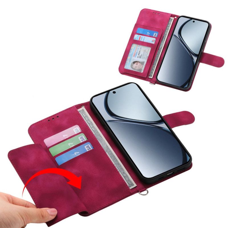 Lederhüllen Realme C75 Wildleder-spitzenoptik Mit Riemen Und Schulterriemen