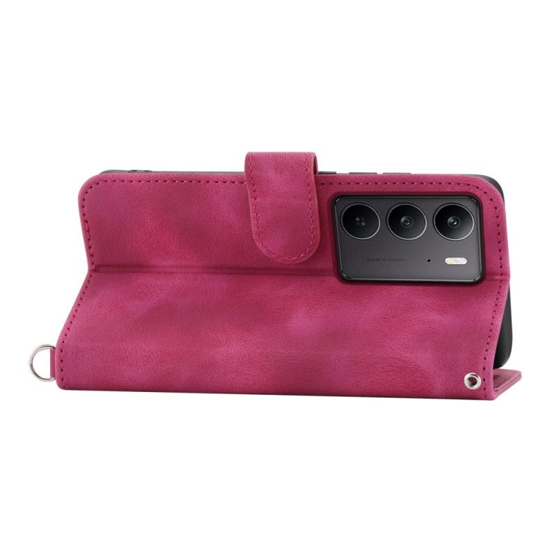 Lederhüllen Realme C75 Wildleder-spitzenoptik Mit Riemen Und Schulterriemen