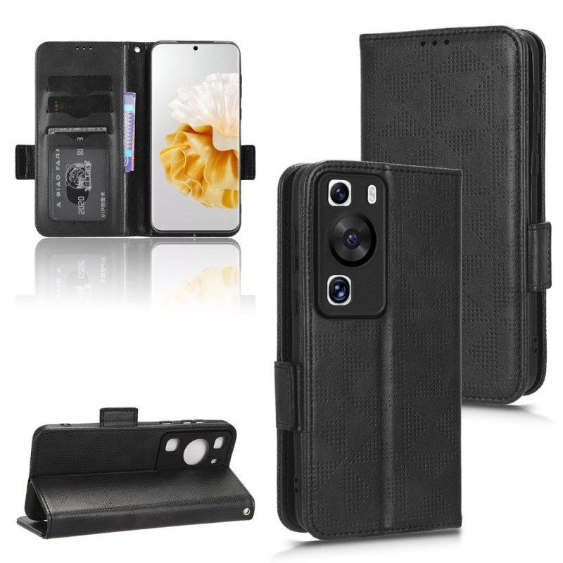 Flip Case Für Huawei P60 Pro Dreiecke Mit Riemen