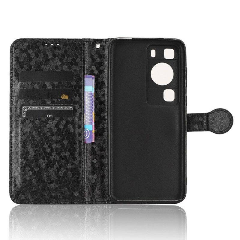 Flip Case Für Huawei P60 Pro Mit Kordel 3d-muster Mit Riemen