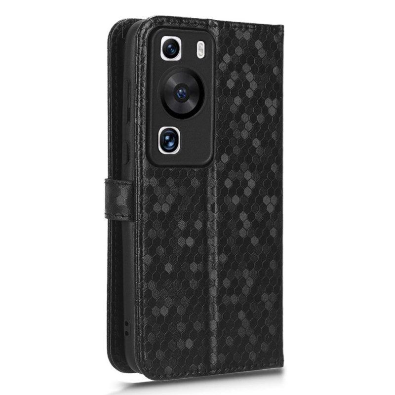 Flip Case Für Huawei P60 Pro Mit Kordel 3d-muster Mit Riemen