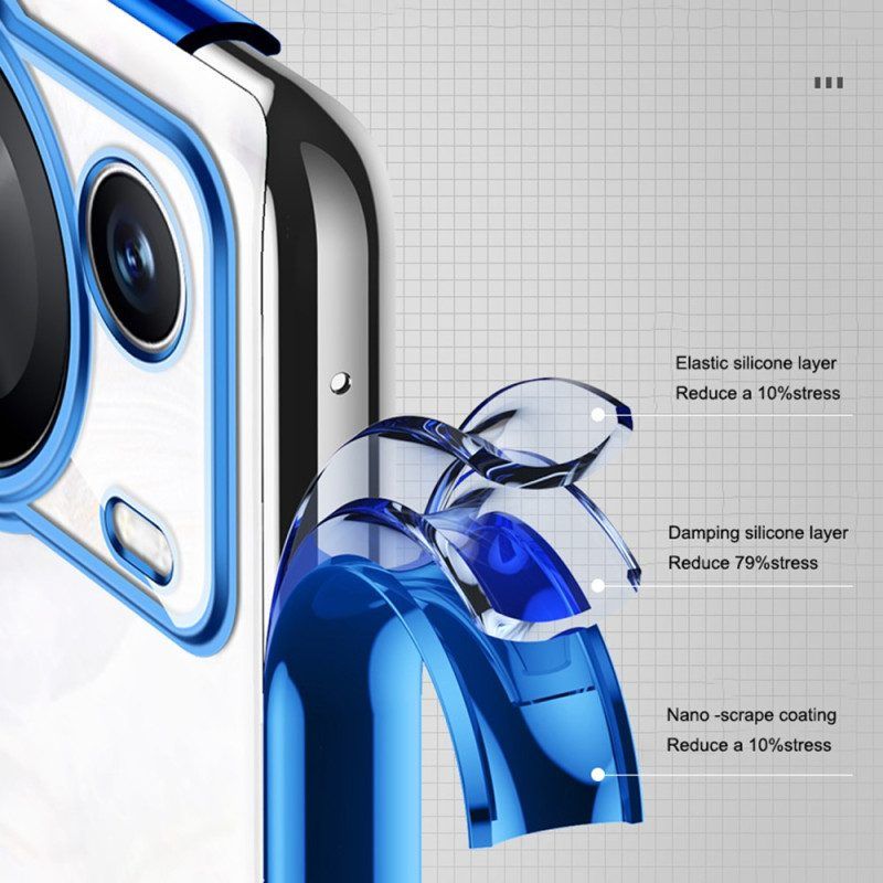 Handyhülle Für Huawei P60 Pro Transparente Kanten Im Metallstil Sulada