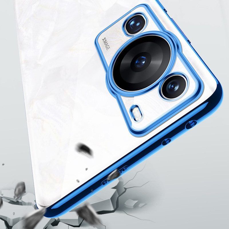 Handyhülle Für Huawei P60 Pro Transparente Kanten Im Metallstil Sulada