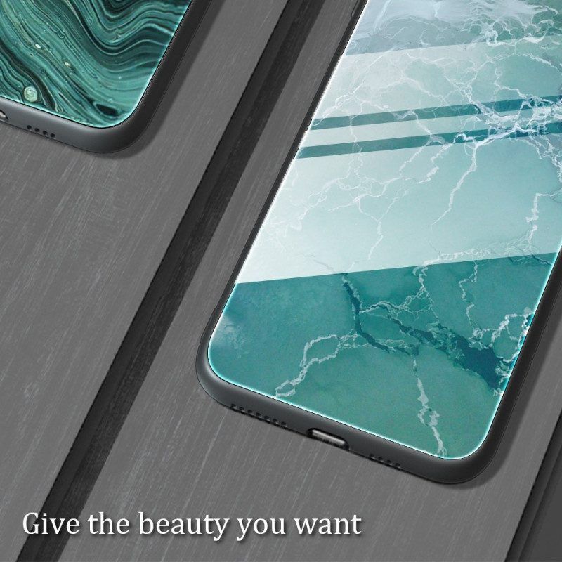 Handyhülle Für Huawei Mate 50 Pro Stilvolles Gehärtetes Marmorglas