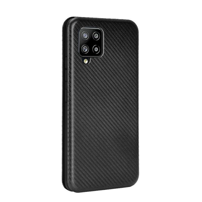 Flip Case Für Samsung Galaxy A42 5G Schwarz Kohlefaser