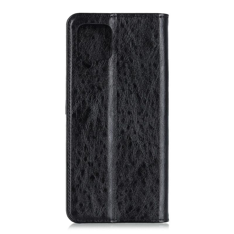 Flip Case Samsung Galaxy A42 5G Schwarz Dezenter Lederstil