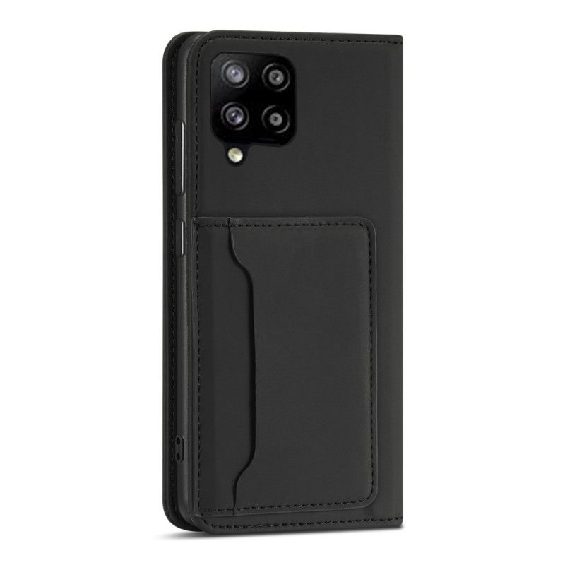 Flip Case Samsung Galaxy A42 5G Schwarz Inhaber Einer Unterstützungskarte