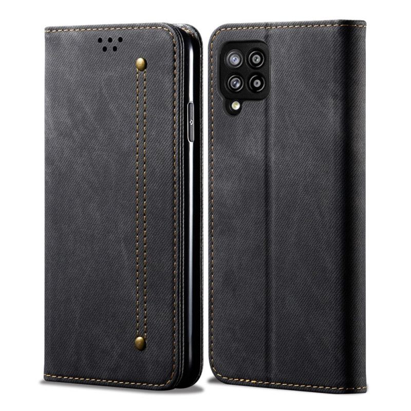 Flip Case Samsung Galaxy A42 5G Schwarz Jeansstoff