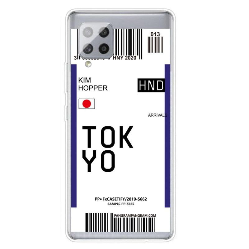 Hülle Für Samsung Galaxy A42 5G Schwarz Bordkarte Tokio