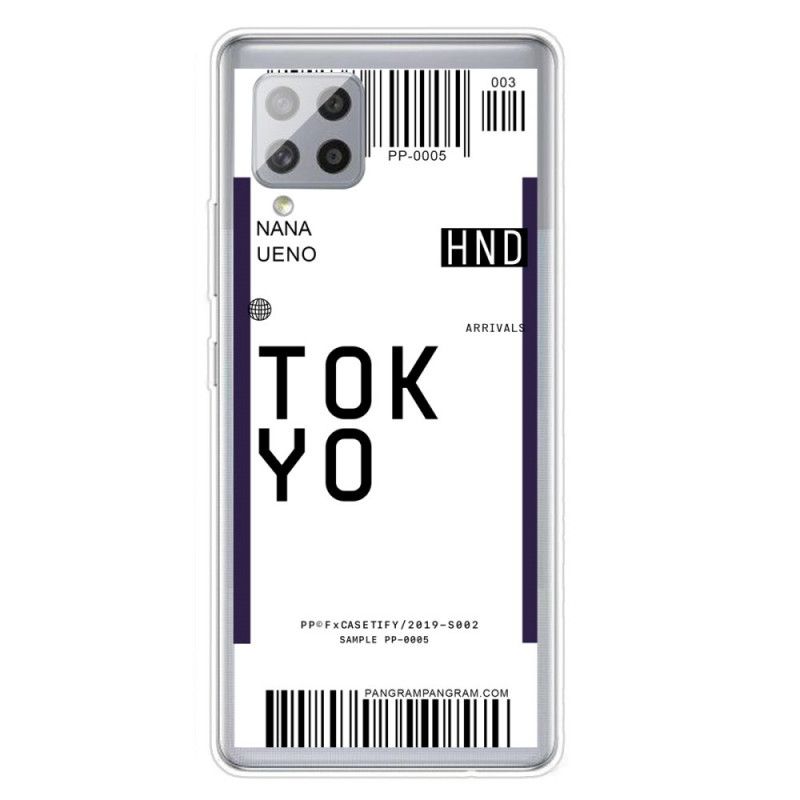 Hülle Für Samsung Galaxy A42 5G Schwarz Bordkarte Tokio
