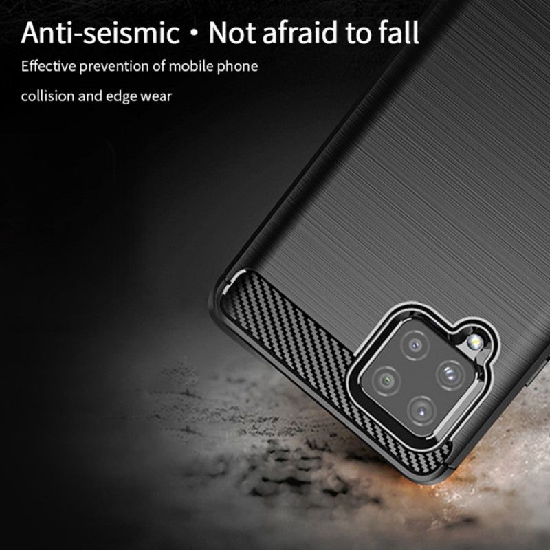 Hülle Für Samsung Galaxy A42 5G Schwarz Gebürstete Mofi-Kohlefaser