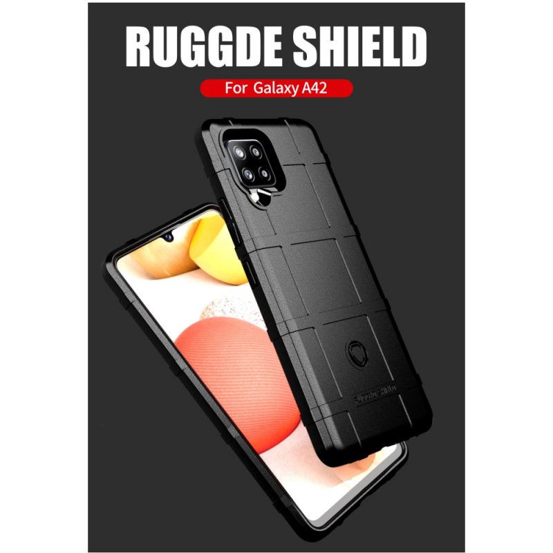 Hülle Für Samsung Galaxy A42 5G Schwarz Robuster Schild