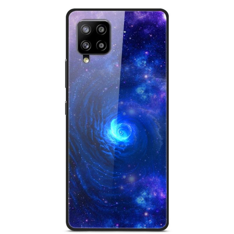 Hülle Samsung Galaxy A42 5G Dunkelblau Galaxienglas Und Silikon