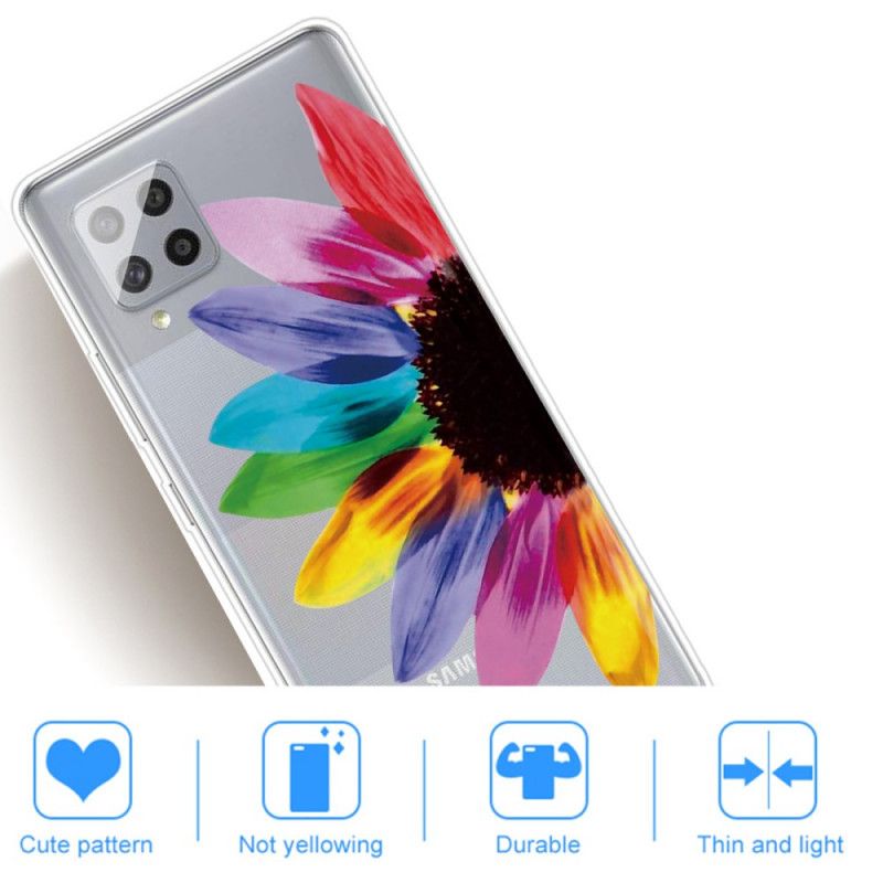Hülle Samsung Galaxy A42 5G Farbige Blume
