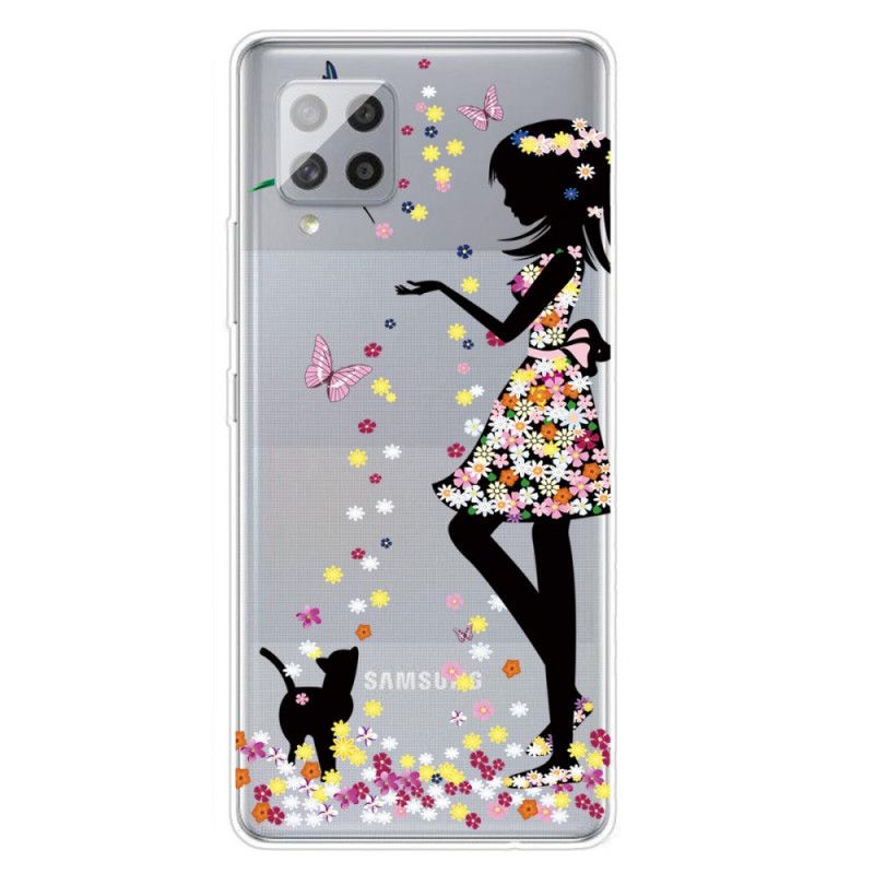 Hülle Samsung Galaxy A42 5G Handyhülle Hübscher Blütenkopf